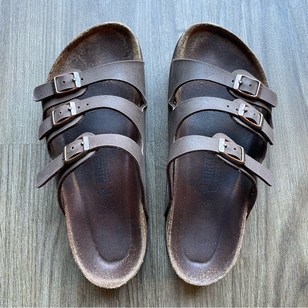 Birkenstock Florida Mocha Slip On Sandals, Shoes